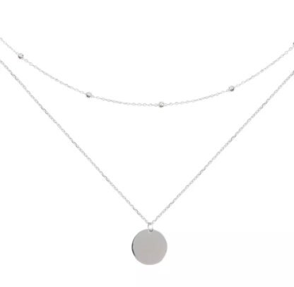 Collier femme multirangs argent