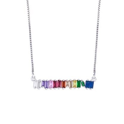 Collier tendance 2021 -pendentif strass argent