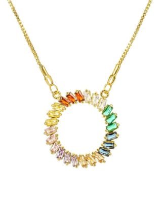 Collier tendance 2021 -pendentif strass multicolore