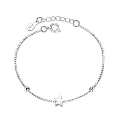 Bracelet fin etoile argent