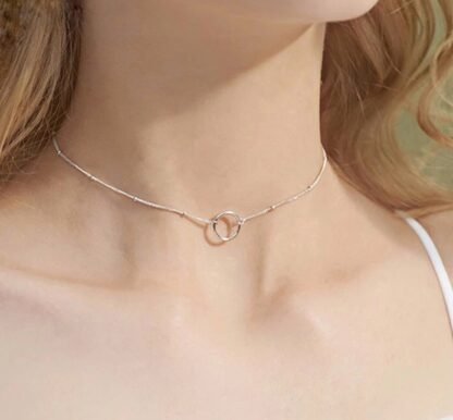Collier geometrique argent