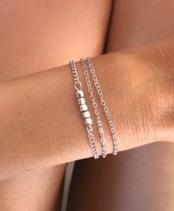 Bracelets tendance 2021- Bracelet Chaine Fine argente