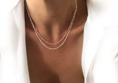 Collier tendance 2021- multirang argent