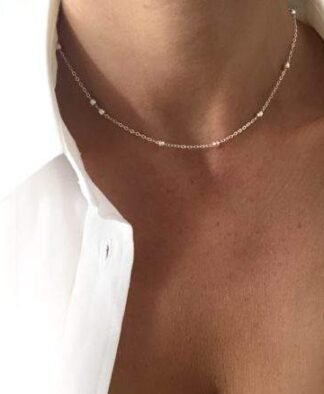 Collier tendance 2021- ras du cou argent