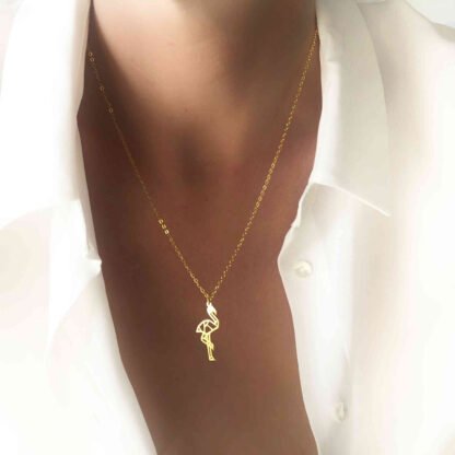 Collier tendance 2021- flamant rose