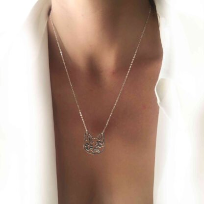 Collier tendance 2021- pendentif chat argent