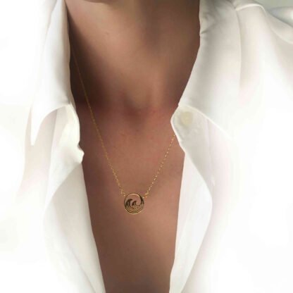 collier pendentif vague surf