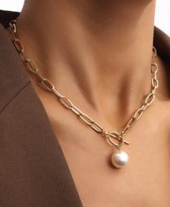Collier chaine a grosses mailles ovales