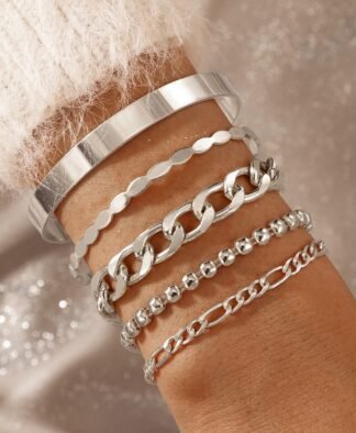 bracelet chaine gourmette argentee