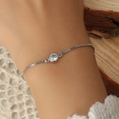 Bracelet fin oxyde de zirconium argent