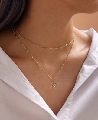 Collier multirang etoile du nord strass