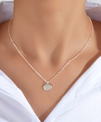 collier petite medaille argente