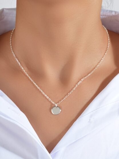 collier petite medaille argente