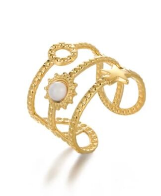 Bague boheme chic doree