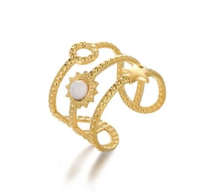 Bague boheme chic doree