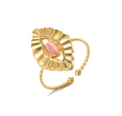 Bague boheme chic pierre rose