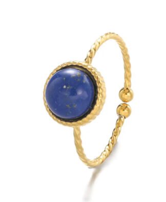 Bague pierre bleue tendance