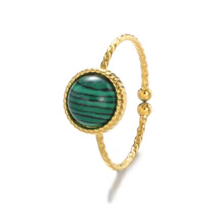 Bague pierre verte tendance