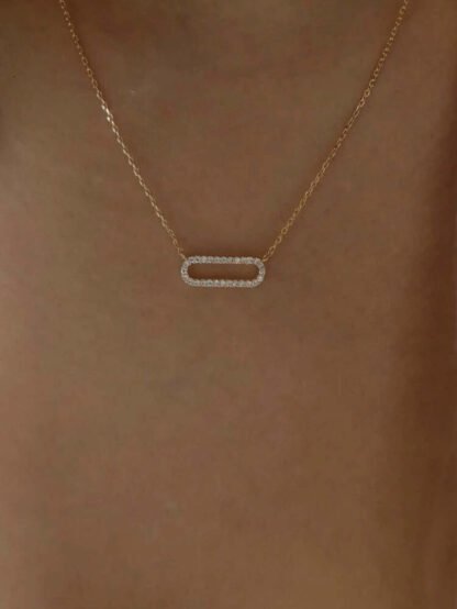 Collier geometrique strass tendance