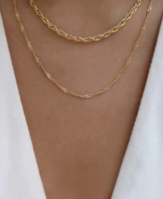 Collier multirangs chaines tendance