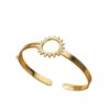 bracelet jonc soleil plaque or