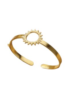 bracelet jonc soleil plaque or