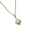 collier petite medaille pierre blanche