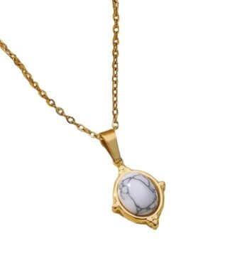 collier petite medaille pierre blanche